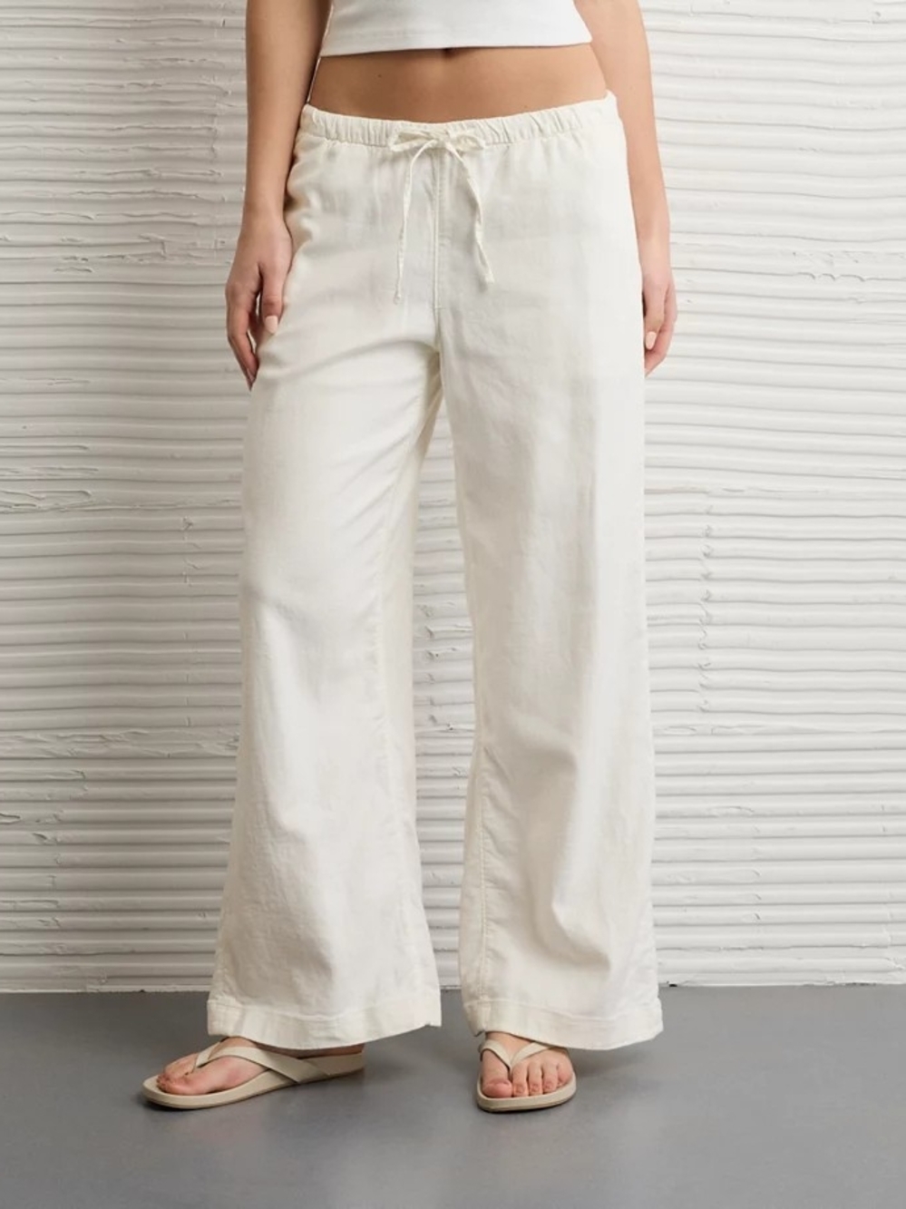 NWT AE stretch low rise linen blend pull on pant
